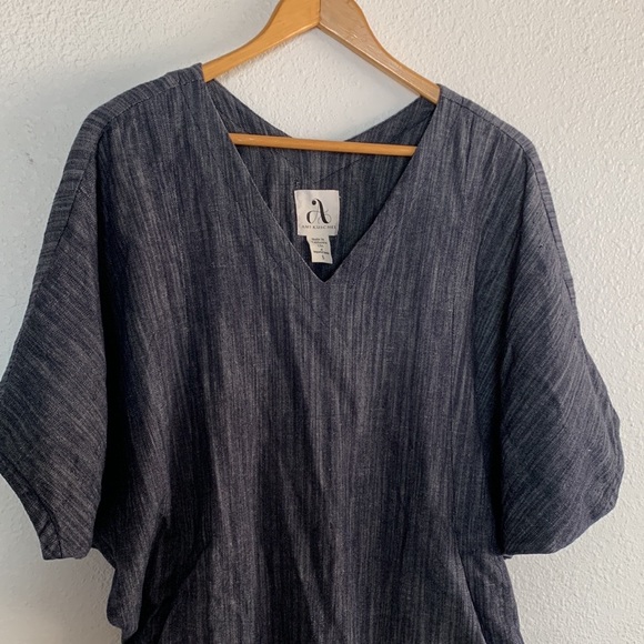 AMY KUSCHEL BLUE CHAMBRAY WEDGE DRESS- SZ Small - Picture 6 of 9